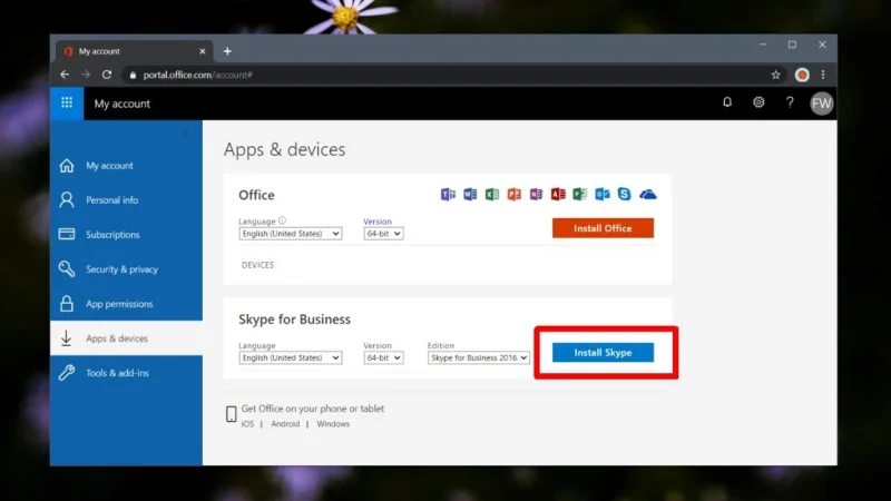 如何在 Windows 10 上安裝 Skype for Business