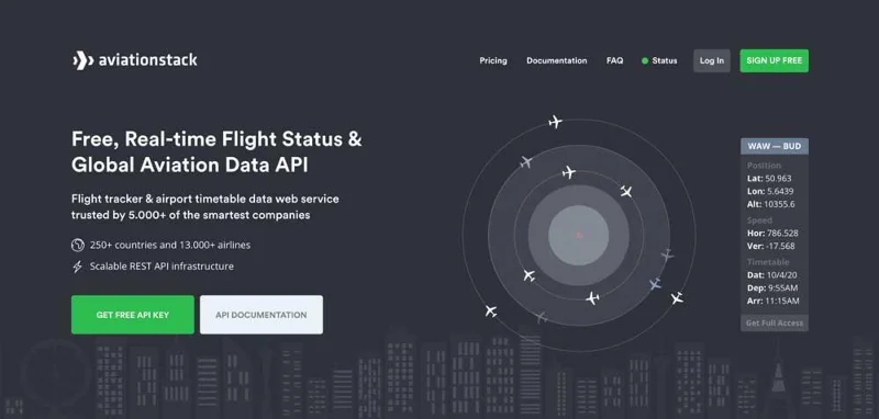 بيانات الطيران في الوقت الفعلي والتاريخية باستخدام Aviationstack API (مراجعة 2021)