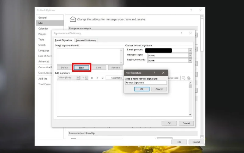 So erstellen Sie eine Signatur in Outlook für Office 365 unter Windows 10