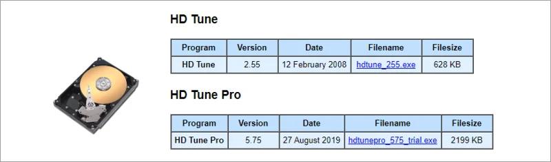 Download e installazione di HD Tune per Windows 10