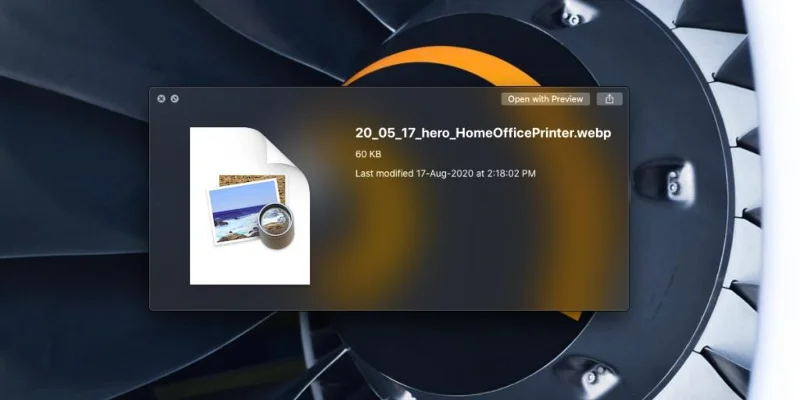 Vorschau von Webp-Dateien mit Quick Look auf macOS
