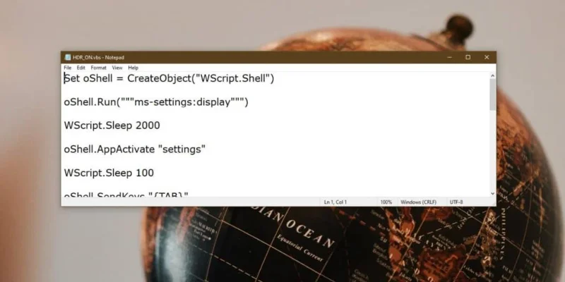 Hoe HDR in te schakelen met een script op Windows 10
