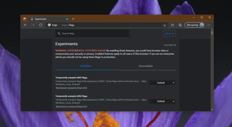 Guida visuale su come accedere a Microsoft Edge about:flags
