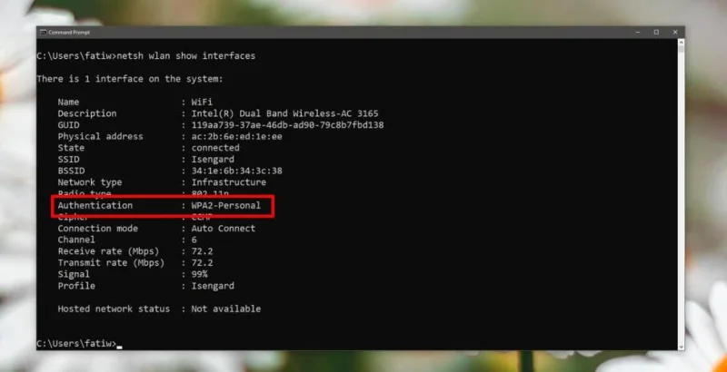 Windows10でWiFiネットワークセキュリティタイプを確認する方法