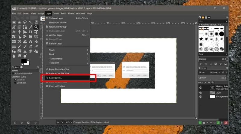 Windows10のGIMPで画像のサイズを変更する方法