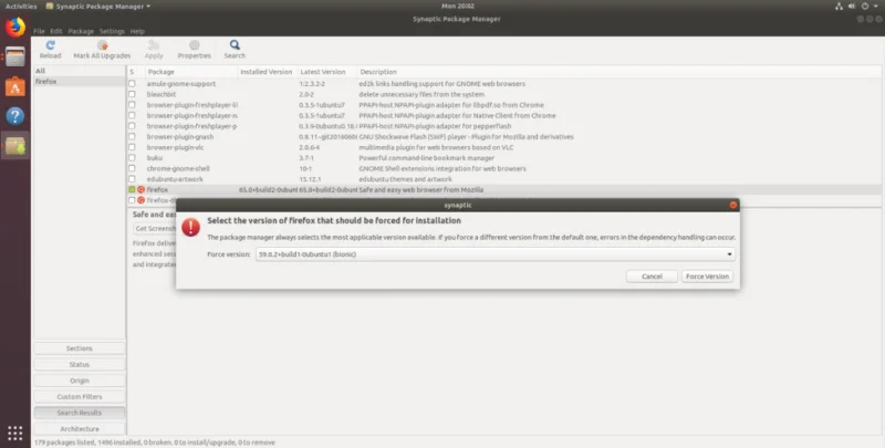 So downgraden Sie Software auf Ubuntu