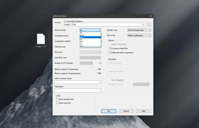如何在 Windows 10 上打開 TGZ 文件