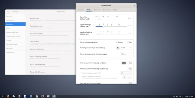 如何使用 Dash to Panel 使 Gnome Shell 看起來像 Windows