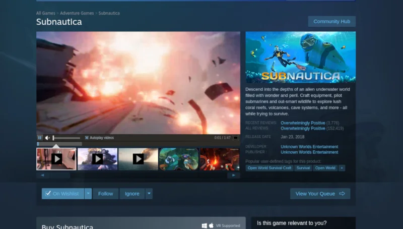 كيف تلعب Subnautica على Linux