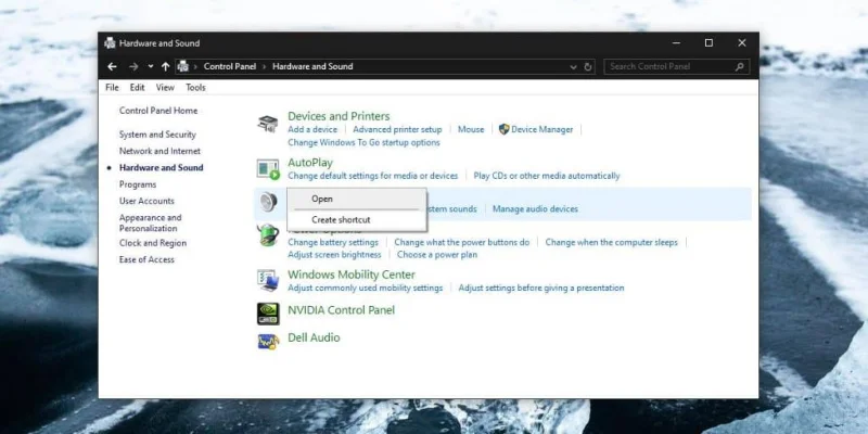 Desktop-Verknüpfung für Soundeinstellungen