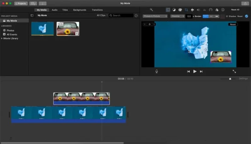 So erstellen Sie ein Bild-in-Bild-Video in iMovie unter macOS