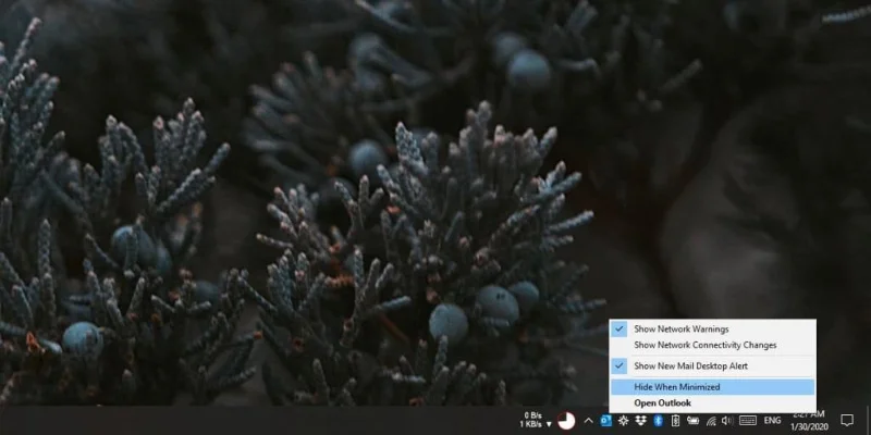So minimieren Sie Outlook für Office 365 in die Taskleiste von Windows 10