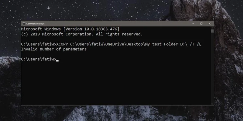 Eingabe von Datei- oder Ordnerpfaden mit Leerzeichen in der Eingabeaufforderung unter Windows 10