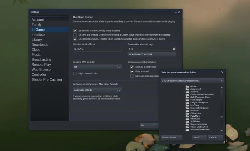 So ändern Sie den Steam-Screenshot-Ordner unter Windows 10