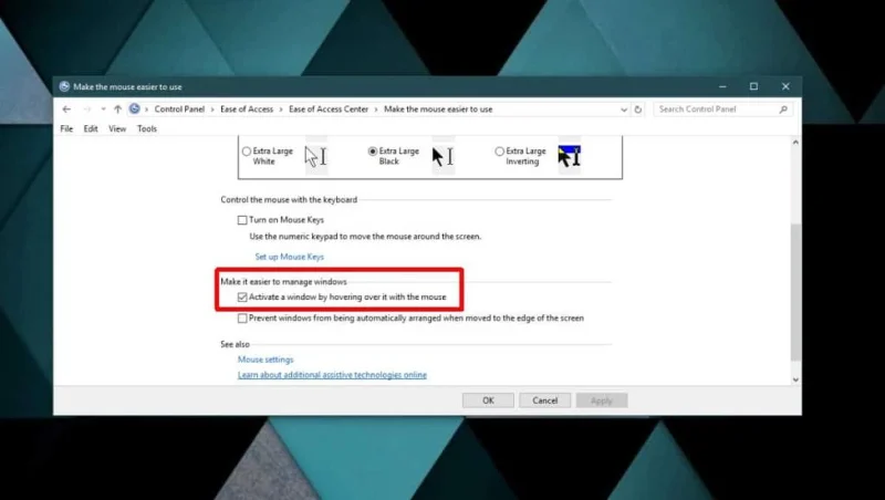 如何在 Windows 10 上的鼠標懸停時選擇一個窗口
