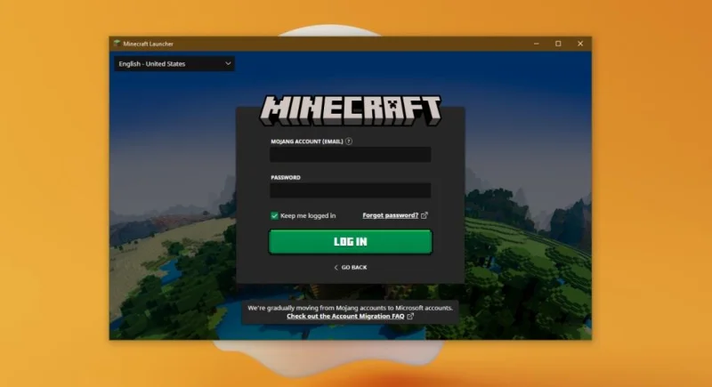 Processus de réinitialisation du mot de passe Mojang