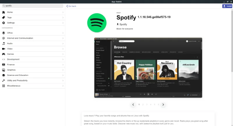 Come installare lapp store dellApp Outlet su Linux