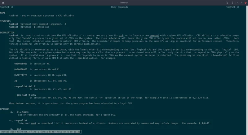 Como definir afinidade de processo no Linux