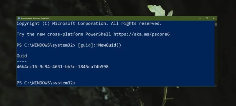如何在 Windows 10 上使用 PowerShell 生成 GUID