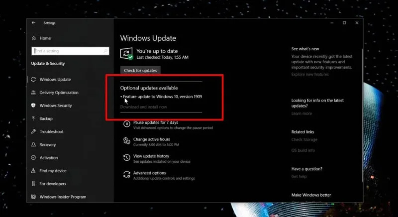 如何獲取 Windows 2019 年 11 月 10 日更新