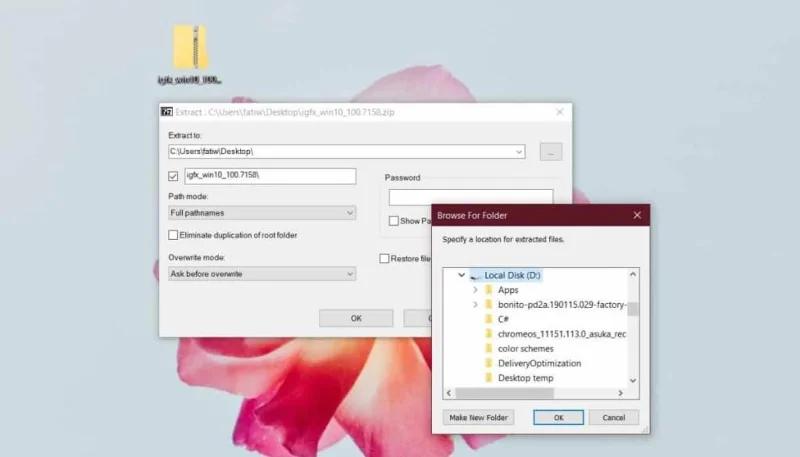 Come scegliere dove estrarre un archivio su Windows 10