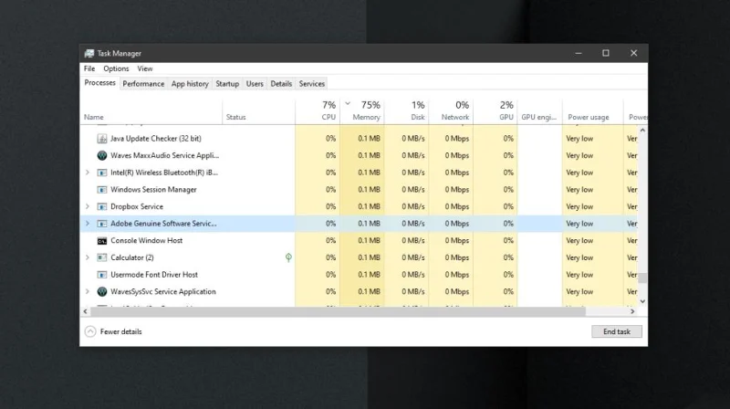 Processo per disattivare Adobe Genuine Software