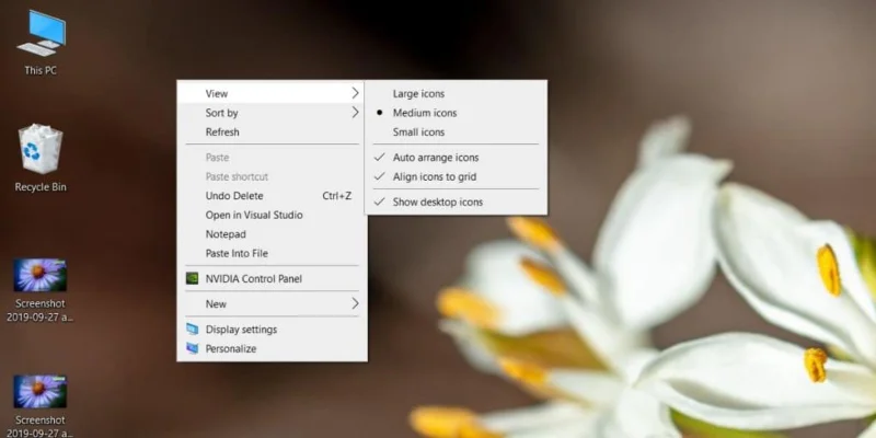 So ändern Sie die Größe von Desktopsymbolen unter Windows 10