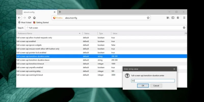 So deaktivieren Sie die Vollbildwarnung in Firefox