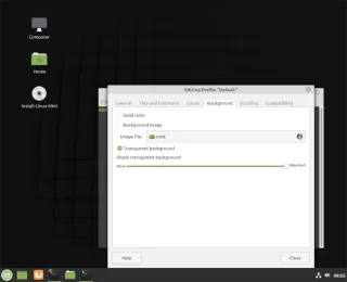 Come disabilitare lo sfondo trasparente del terminale in Linux Mint