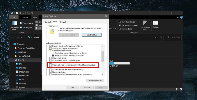 如何在 Windows 10 上查看隱藏的系統文件和文件夾