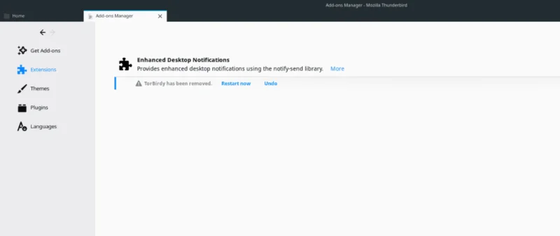 Torbirdy Entfernen in Thunderbird