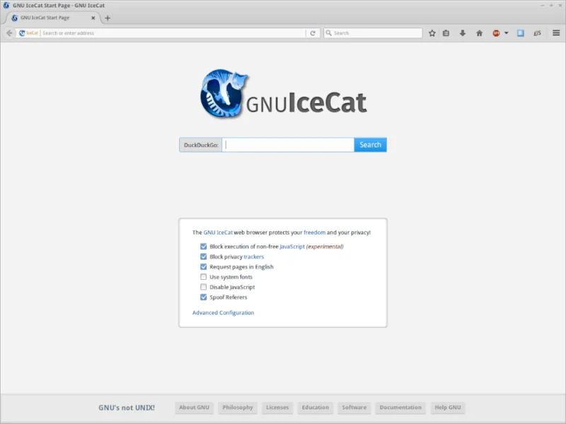 Navegador GNU IceCat para Raspberry Pi