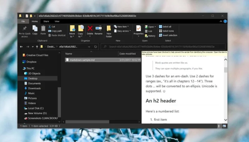 So aktivieren Sie Markdown-Dateivorschauen im Datei-Explorer unter Windows 10