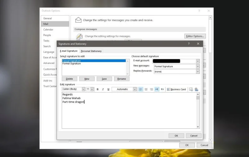 So erstellen Sie eine Signatur in Outlook für Office 365 unter Windows 10