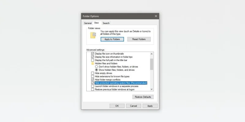 如何在 Windows 10 上隱藏 desktop.ini 文件