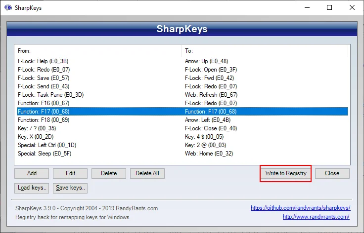 SharpKeys Download e installazione per Windows 10