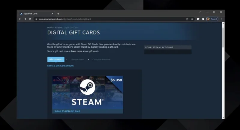 如何購買 Steam 數字禮品卡