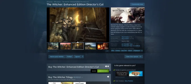 Come giocare a The Witcher: Enhanced Edition Directors Cut su Linux