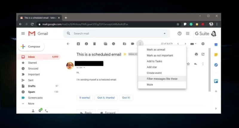 So leiten Sie E-Mails von einer bestimmten Adresse in Gmail automatisch weiter