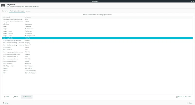 Jak dostosować skróty klawiaturowe na pulpicie XFCE4