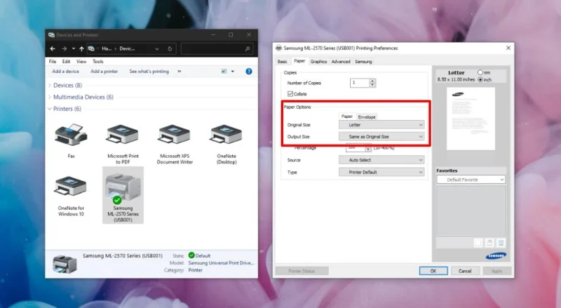 （解決済み）Windows10でプリンターのみが半分のページを印刷する