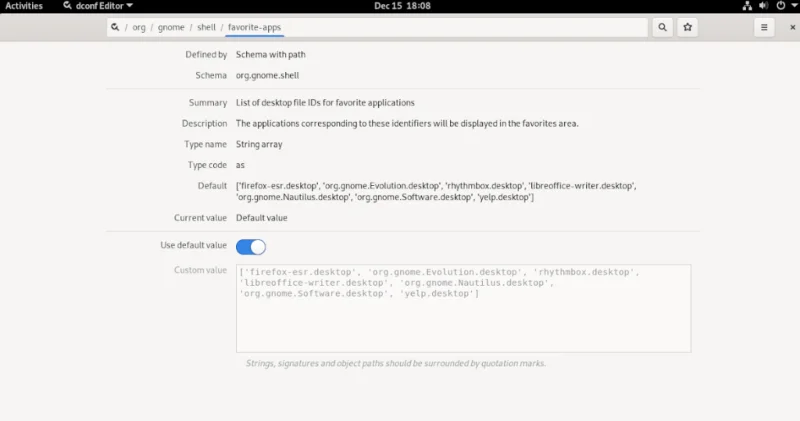 如何在 Linux 上的 Gnome Shell 中重置收藏夾列表