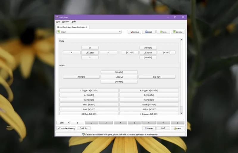 Interfaccia AntiMicro per mappatura controller