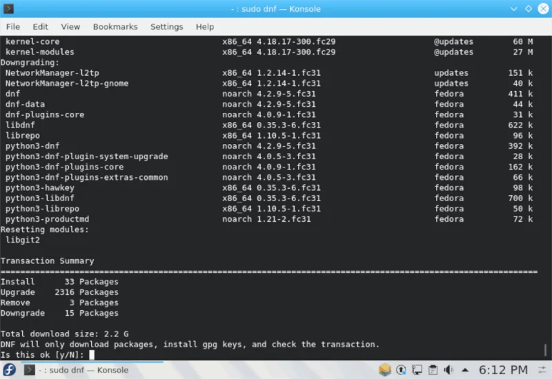 Fedora 31로 업그레이드하는 방법