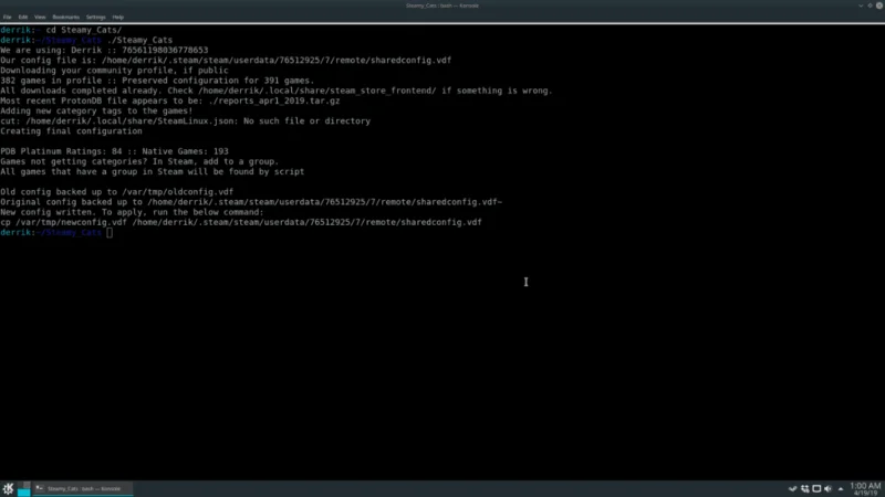 Bagaimana untuk mengkategorikan permainan Steam di Linux dengan Steamycats