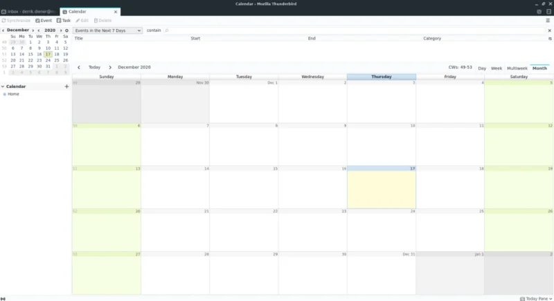 So verwenden Sie den neuen integrierten Thunderbird-Kalender unter Linux