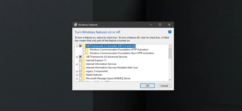 So laden Sie .NET Framework 3.5 unter Windows 10 herunter