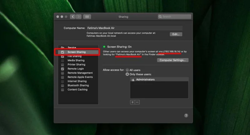 So teilen Sie den Bildschirm über das Netzwerk zwischen Macs