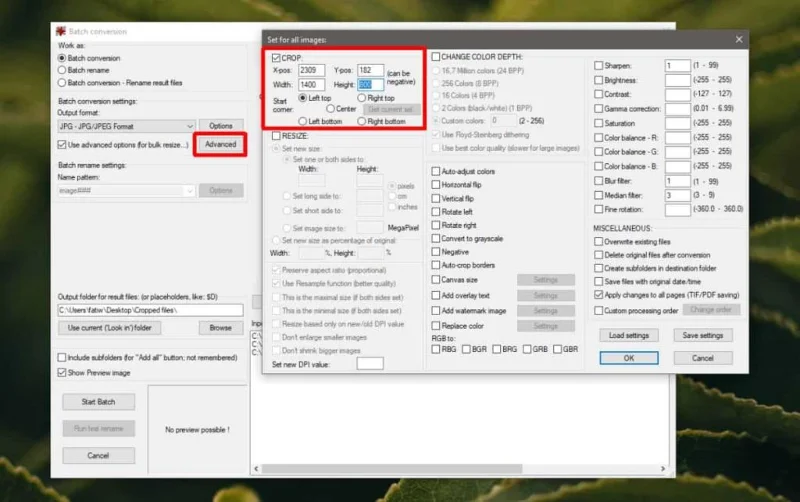 如何在 Windows 10 上批量裁剪圖像