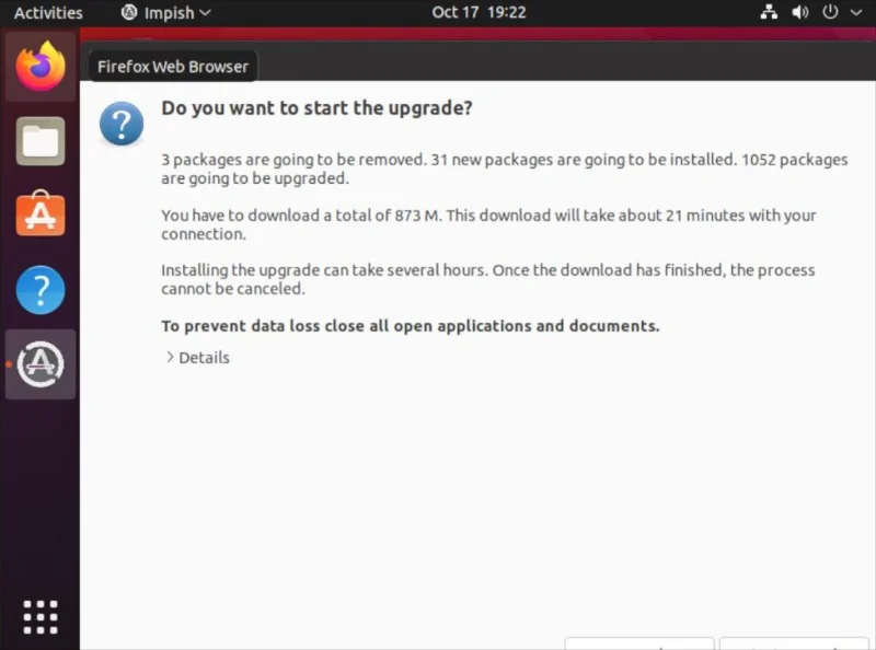 كيفية الترقية إلى Ubuntu 21.10